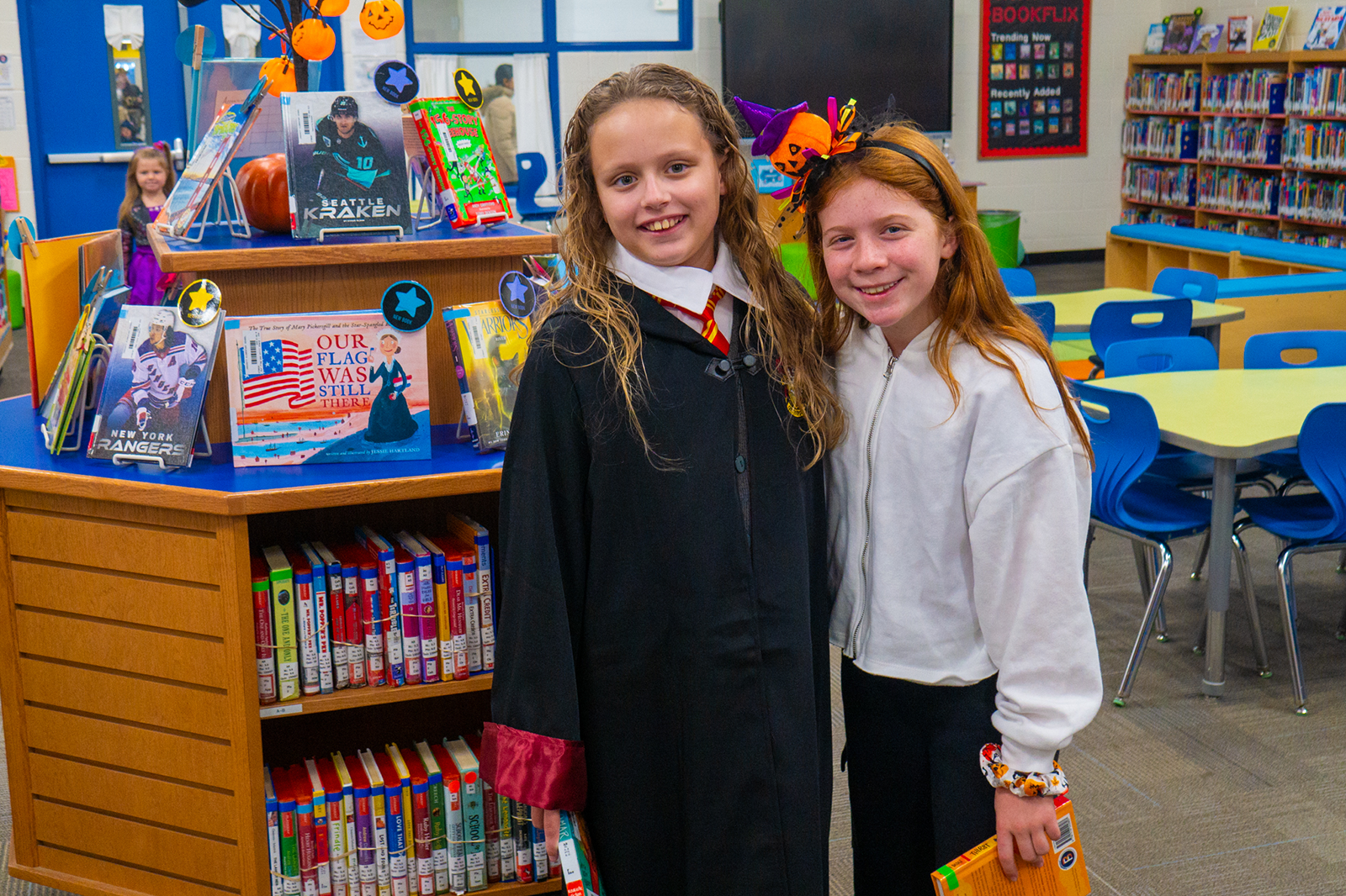 girls in the library